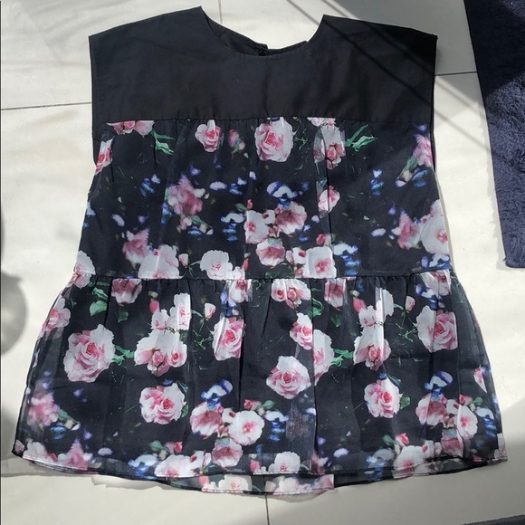NWT: Rebecca Minkoff sz sm black floral Lanzy Top - Picture 3 of 5